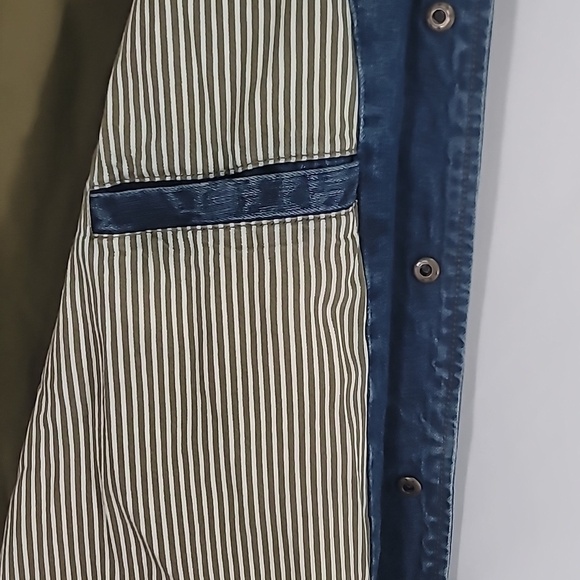 NWOT PULL&BEAR "Lost Stories" Motorcyle Biker Lined Denim Shirt Jacket - Picture 9 of 10